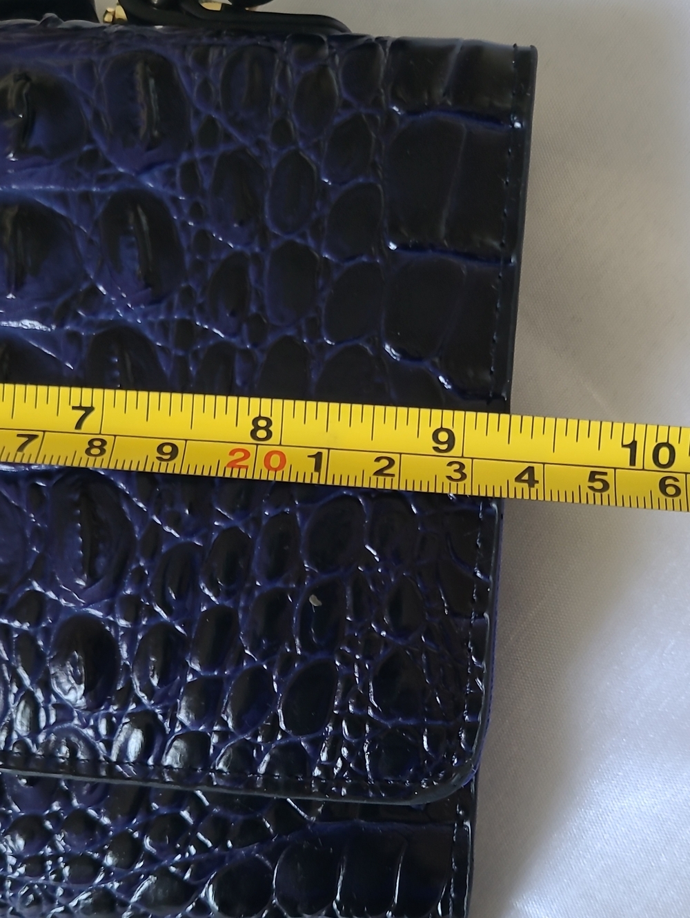 Brahmin Deep Purple Croc-Embossed Crossbody with Gold Turnlock - Picture 15 of 16